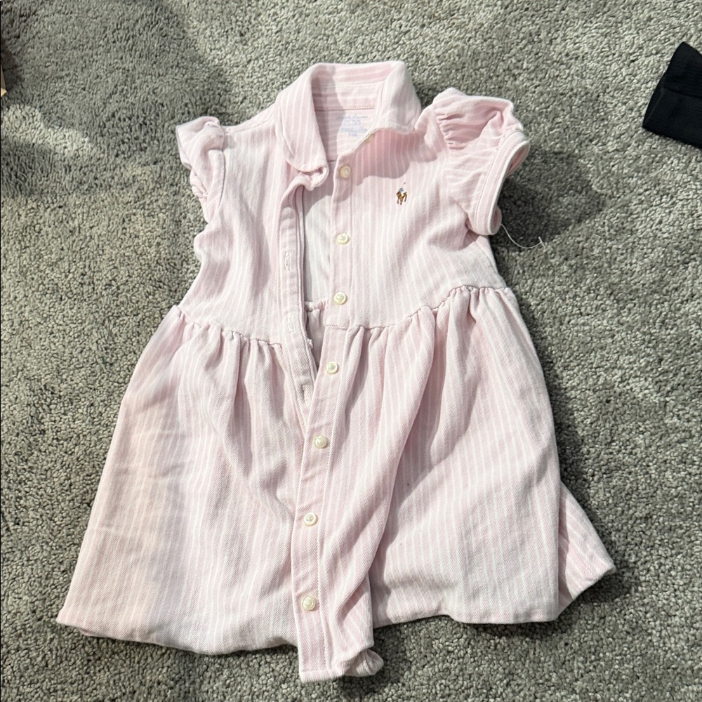 Polo by Ralph Lauren Pink Striped Kids Dress